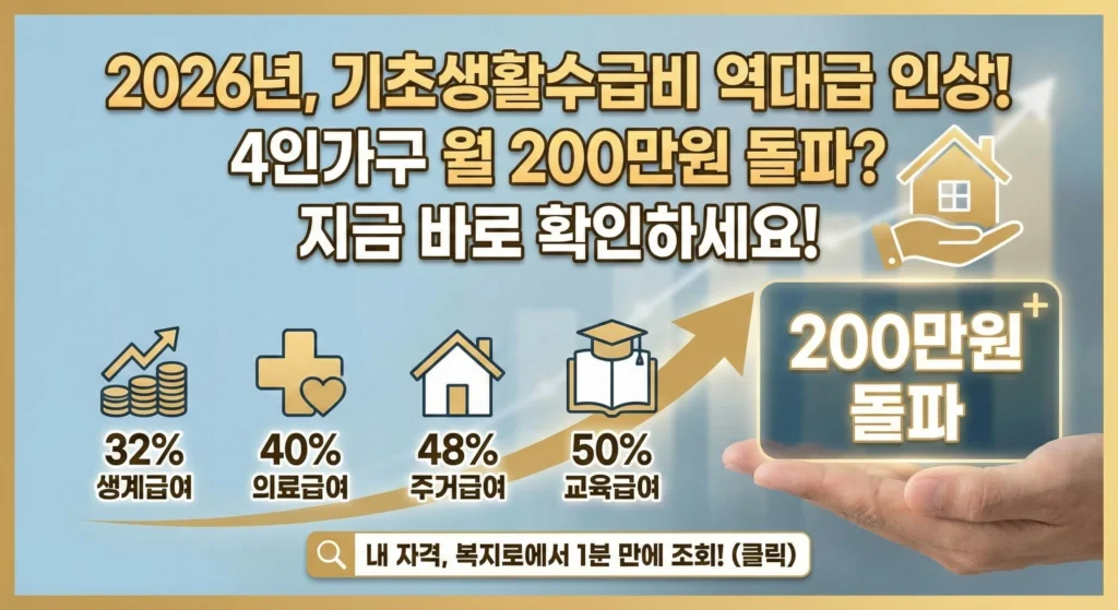 기초생활수급자 변경된 조건 완벽 정리