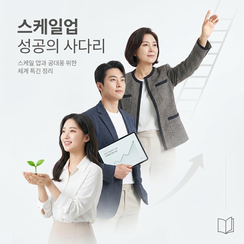 혁신 창업 지원을 상징하는 다양한 성장 단계의 아이콘