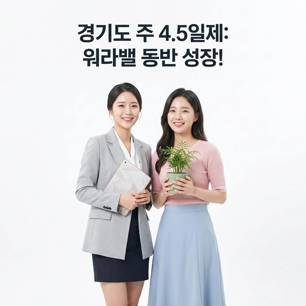 경기도 주 4.5일제 시범사업 정책 홍보 이미지 및 워라밸 강조