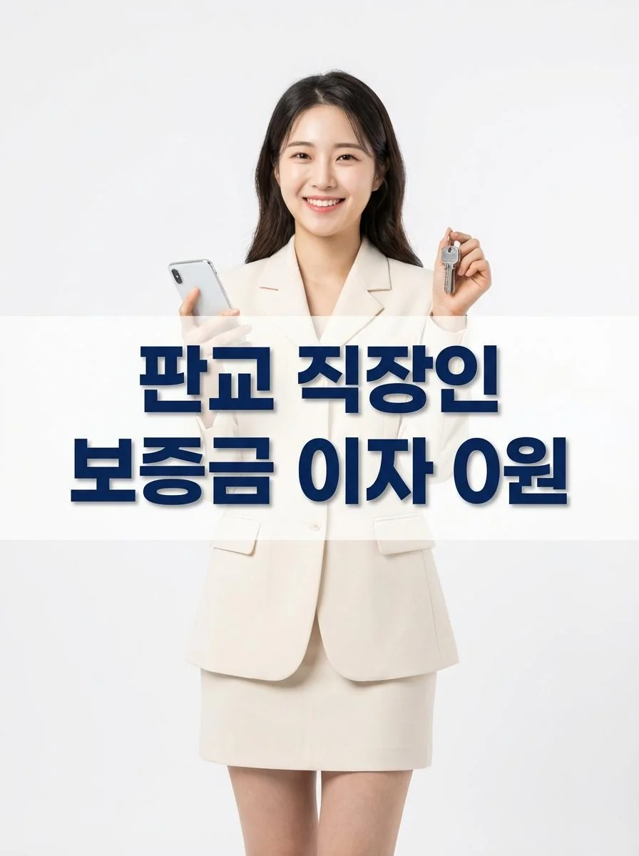 판교테크노밸리 전경과 청년 주거 안정을 상징하는 현대적인 건축물